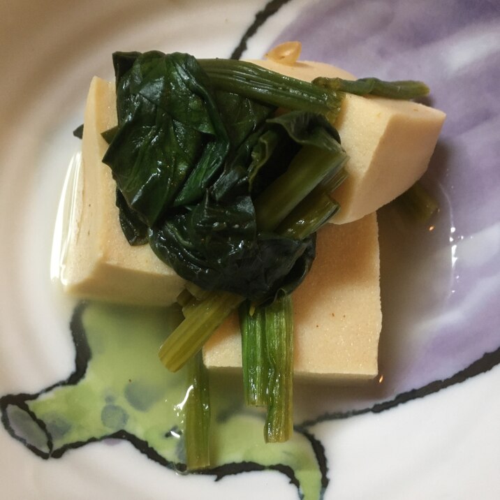 柚子香る 高野豆腐とほうれん草の含め煮